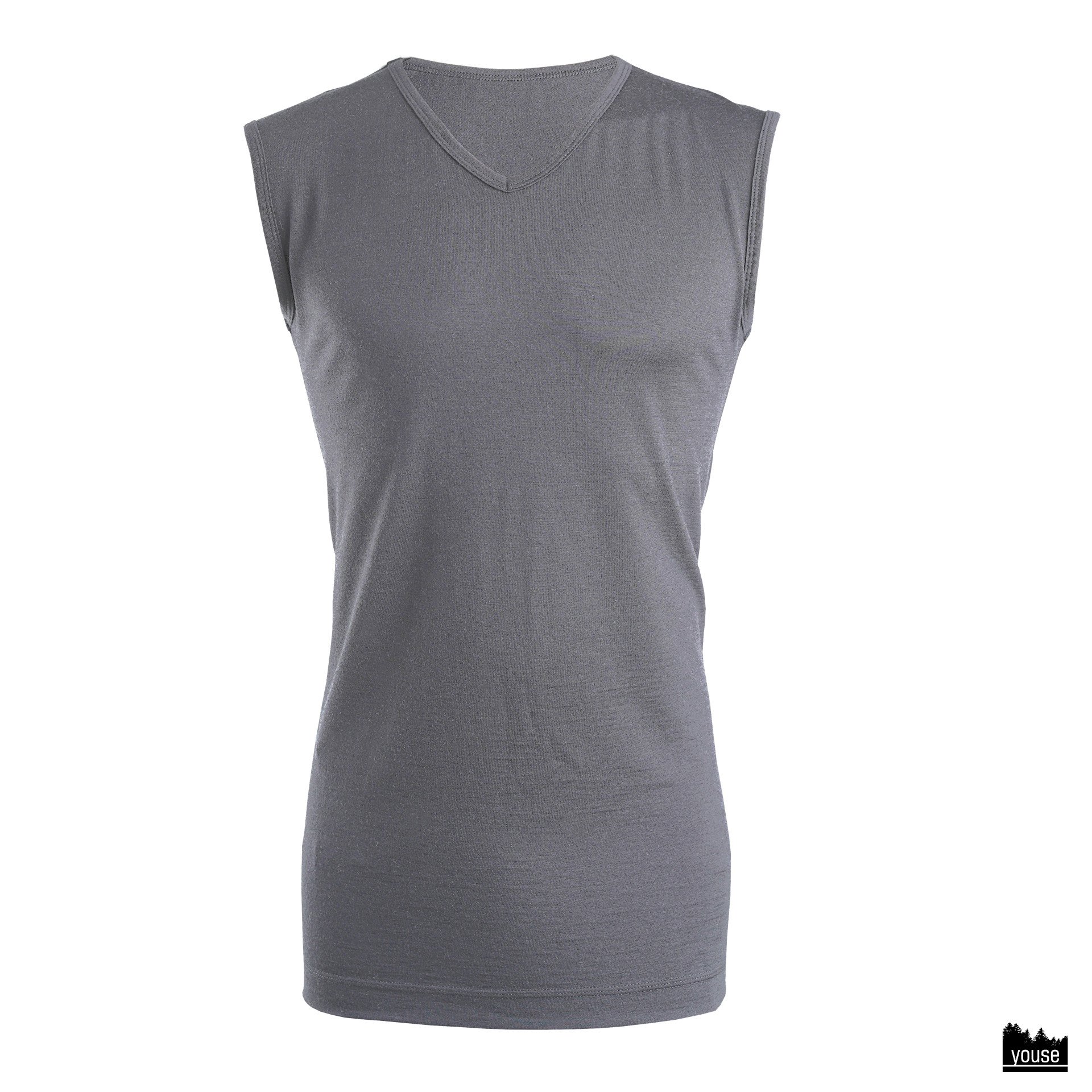 Preview: Merinowolle Herren Unterhemd mulesingfrei grau